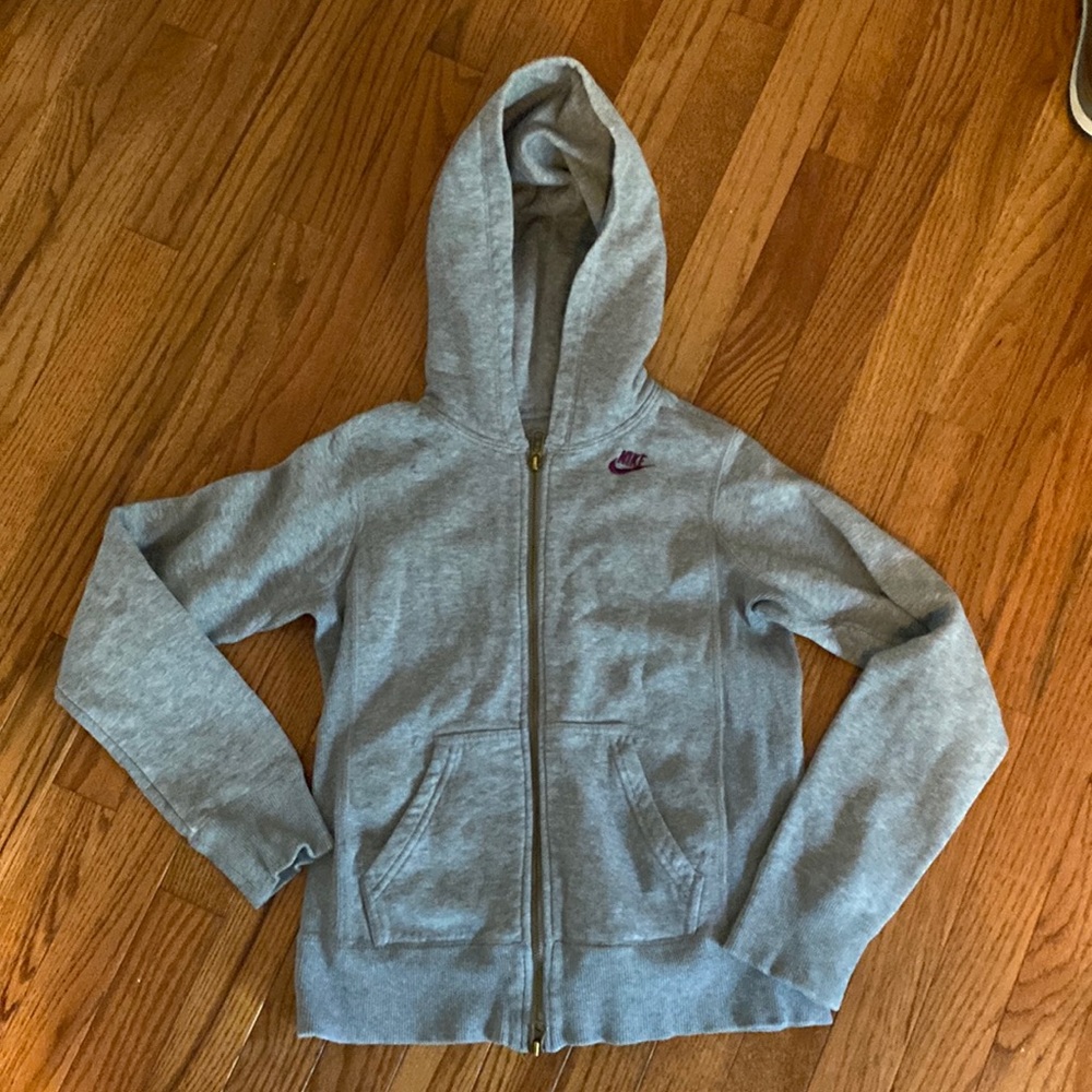 Nike girls gray hoodie m
